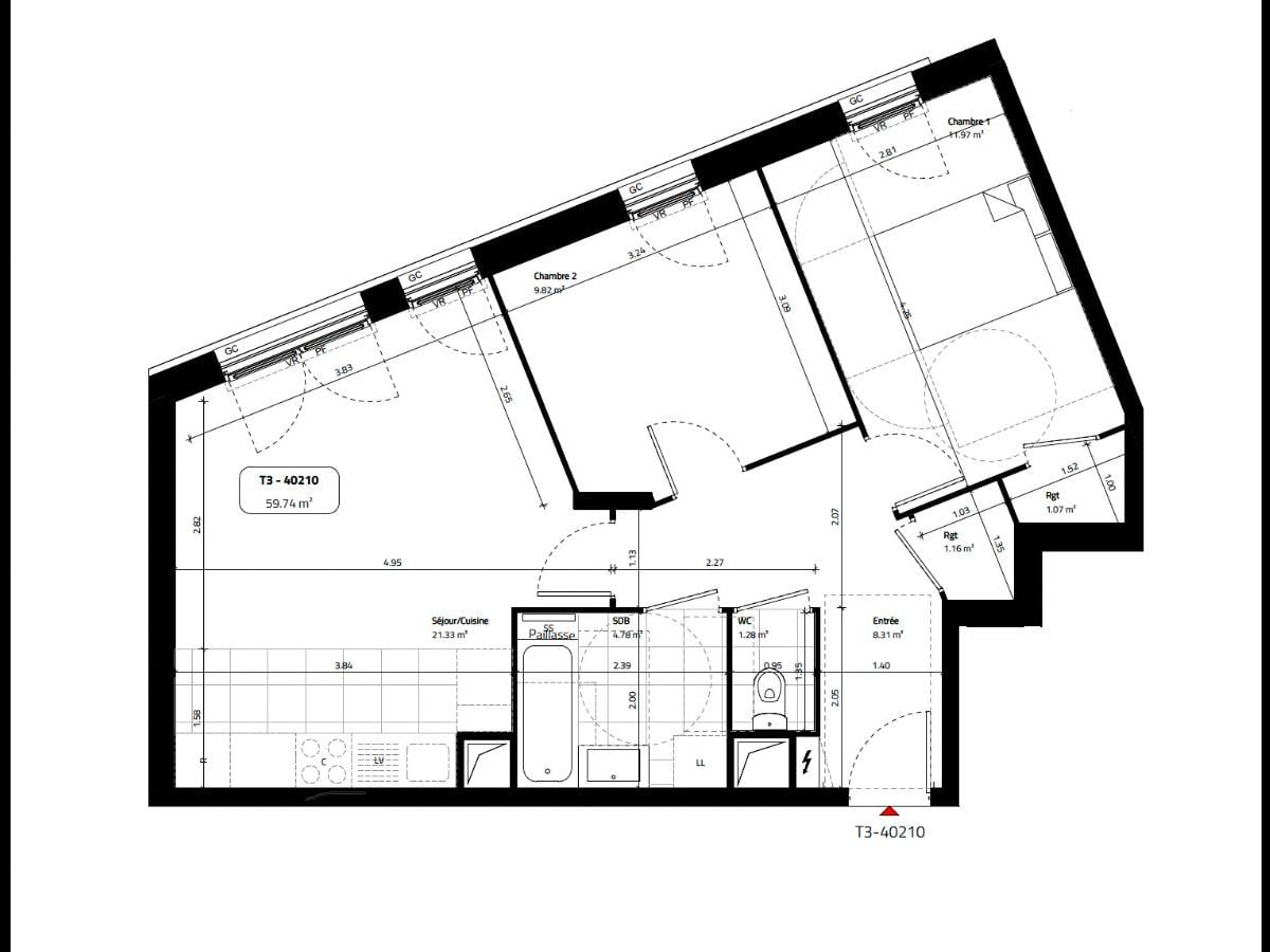 Colocation à Montpellier : Colocation Montpellier — chambre meublée · Port Marianne · (photo 3/6)